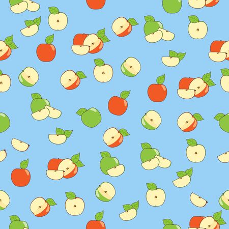 Vector illustration of brigh fresh apples seamlessのイラスト素材