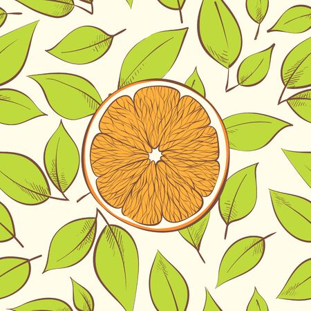 Fresh vector illustration of oranges on light backgroundのイラスト素材