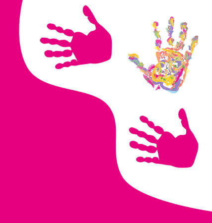 hand print abstract color backgroundのイラスト素材