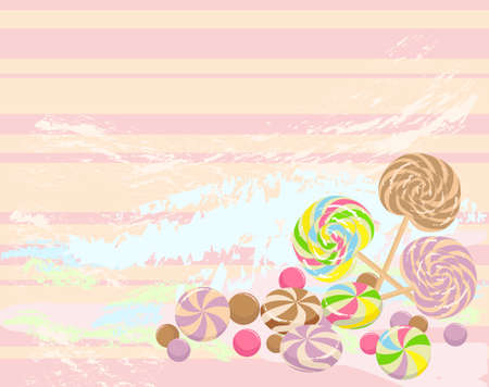 colorful background with sweet candiesのイラスト素材