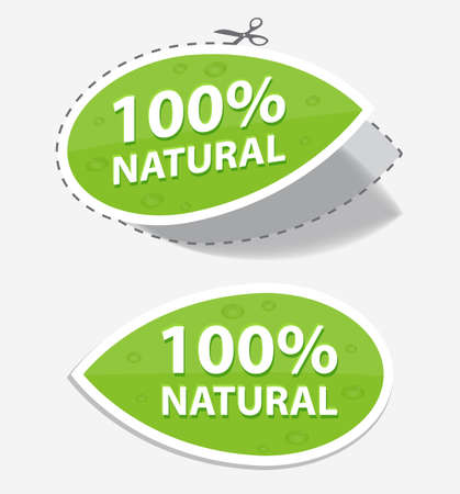 natural green labels, for your design, eps 10のイラスト素材