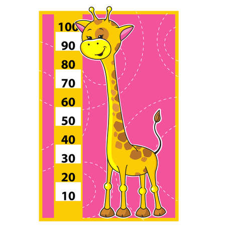 Cute cartoon vector illustration of Giraffe scale のイラスト素材