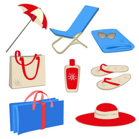 Vacation and travel icons  Isolated on white baskground  のイラスト素材