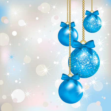 Christmas Balls On a Holiday Lights Background のイラスト素材