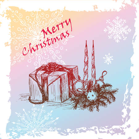 Hand Drawn Vintage Illustration of Christmas Gift のイラスト素材