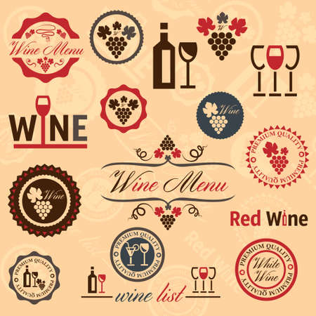 Elegant Wine Labels Collection.のイラスト素材