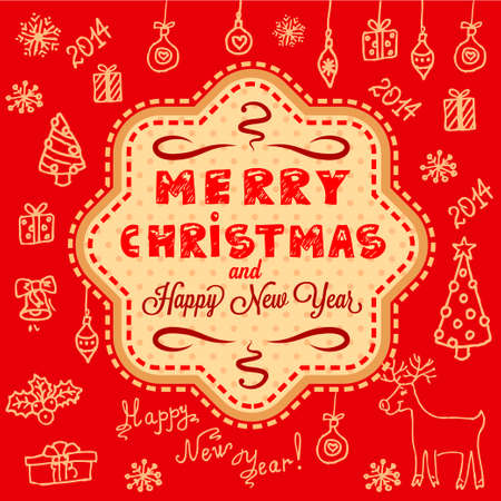 Vector Vintage Christmas Background for Holiday Designのイラスト素材