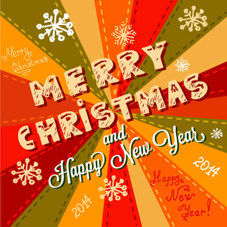 Christmas Retro Card. Vector Design Element.のイラスト素材