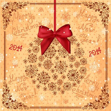 Vector Vintage Christmas Card for Holiday Design のイラスト素材