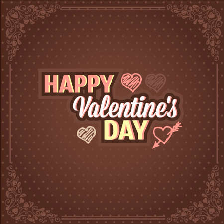 Vintage Valentines Day Design  Vector Illustration のイラスト素材
