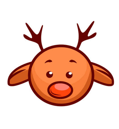 Fun Cartoon Christmas Deer. Vector illustration. Isolated.のイラスト素材
