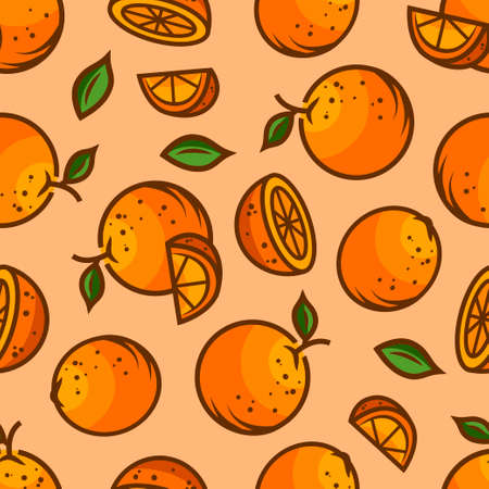 Seamless fruit background - vector pattern with apricot. Vector illustration. Funny fruit. Cute...