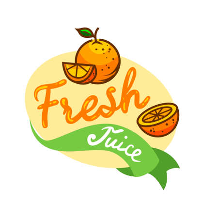 Colorful fresh juice emblem, vector illustration for your design.のイラスト素材