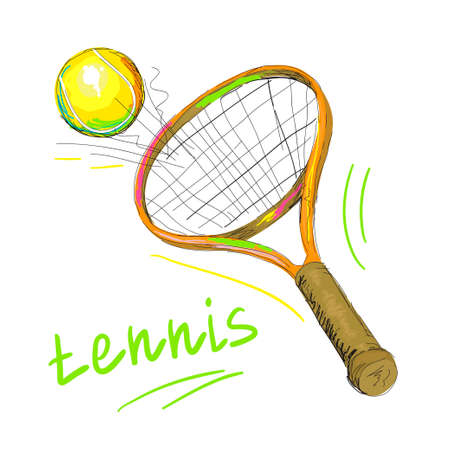 tennis racket and ball 1のイラスト素材