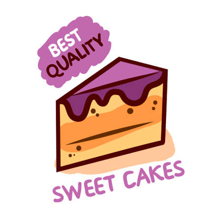 Sweet tasty cakes. Best quality. Vector illustration