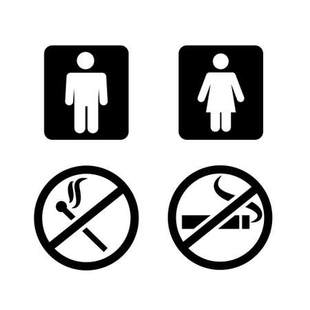 Public spaces signals fill icon set. Transparent background. Isolated on white background. Vector format.の写真素材