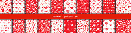 Hearts in seamless patternsのイラスト素材
