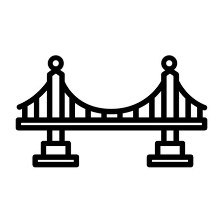 Vector bridge icon. Various bridges, outline icon. Line with editable strokeのイラスト素材