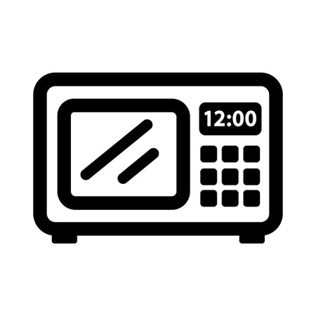 Microwave outline icon. Different electric icons. Different symbol in thin lines. Vector isolated illustration.のイラスト素材