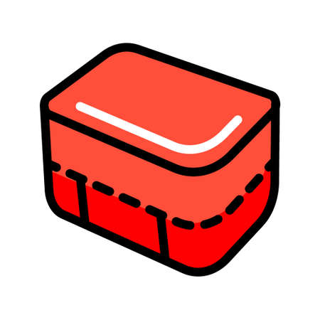 Lunchbox color simple icon. Illustration of lunchbox icon vector for web design isolated on whiteのイラスト素材