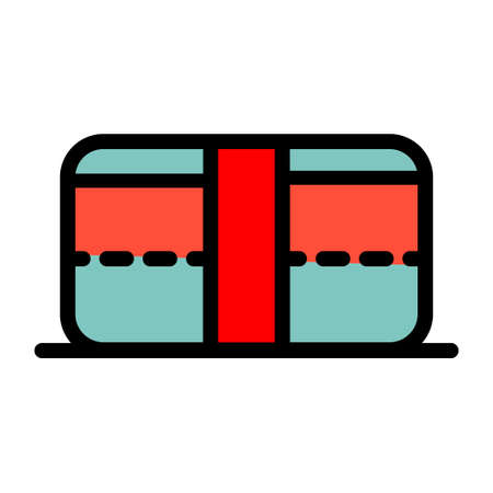 Lunchbox color simple icon. Illustration of lunchbox icon vector for web design isolated on whiteのイラスト素材