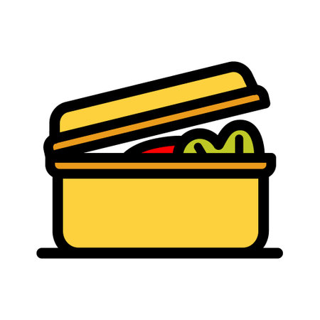 Lunchbox color simple icon. Illustration of lunchbox icon vector for web design isolated on whiteのイラスト素材