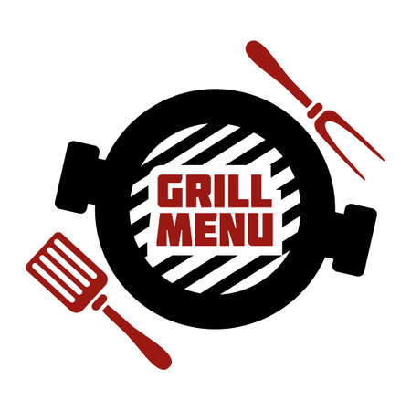 grill barbecue   label for restaurant menuのイラスト素材