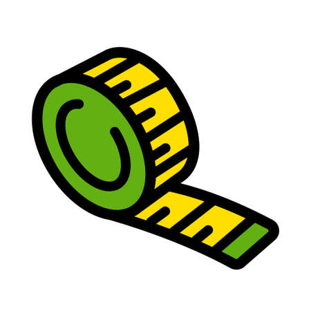 Measuring tape simple color icon. Meter vector illustration on white background.のイラスト素材