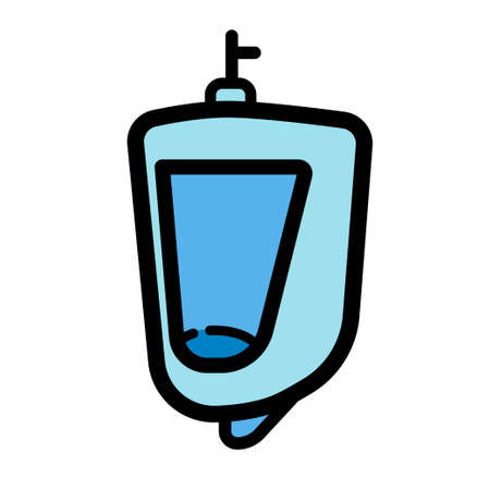 Urinal outline icon. Thin linear urinal outline icon collection isolated on white background. Line vector sign, symbol for web and mobileのイラスト素材