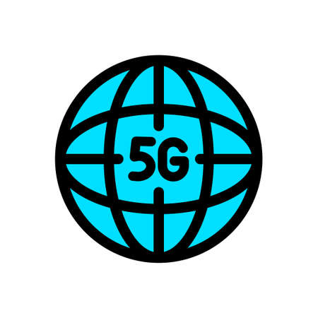 5g color vector icon. Network internet connection symbol or logo. Stock vector illustration in simple styleのイラスト素材