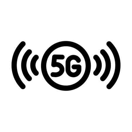 5g line vector icon. Network internet connection symbol or logo. Stock vector illustration