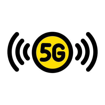 5g color vector icon. Network internet connection symbol or logo. Stock vector illustration in simple styleのイラスト素材