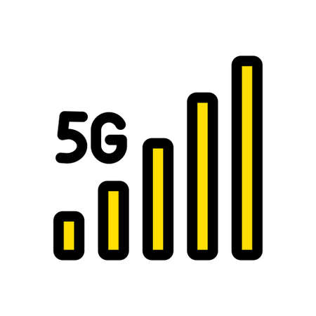5g color vector icon. Network internet connection symbol or logo. Stock vector illustration in simple styleのイラスト素材
