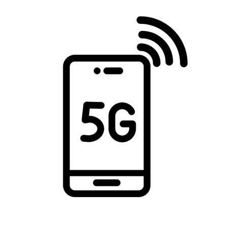 5g line vector icon. Network internet connection symbol or logo. Stock vector illustrationのイラスト素材