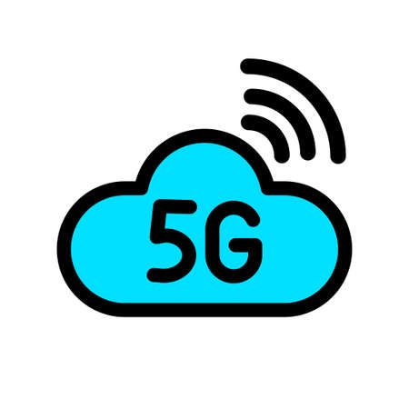 5g color vector icon. Network internet connection symbol or logo. Stock vector illustration in simple styleのイラスト素材