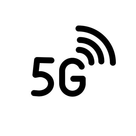 5g line vector icon. Network internet connection symbol or logo. Stock vector illustrationのイラスト素材