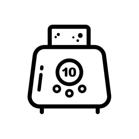 Toaster line icon, sign or symbol. Premium pictogram in trendy outline style. Toaster pixel perfect vectorのイラスト素材