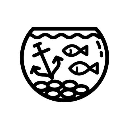 Aquarium linear icon Fish tankのイラスト素材