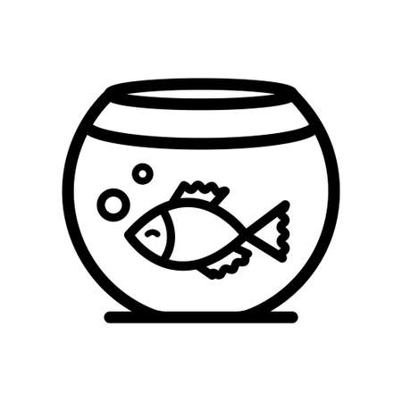 Aquarium linear icon fishbowlのイラスト素材
