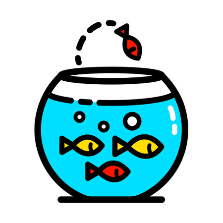 Aquarium simple color iconのイラスト素材