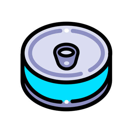 Canned food vector simple icon. Tin can flat icon for web design isolated on white backgroundのイラスト素材
