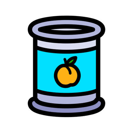 Canned food vector icon. Tin can outline icon for web design isolated on white backgroundのイラスト素材