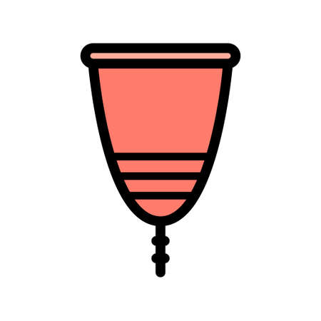 Menstrual cup color icon. Flat style sign for mobile concept and web design. Women intimate hygiene symbol illustration. Vector graphics in trendy style.のイラスト素材