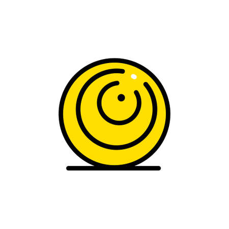 Fitness ball flat icon. Fitball. Contour colored symbol. Vector isolated drawing. Vector illustration symbol element for web design and apps.のイラスト素材