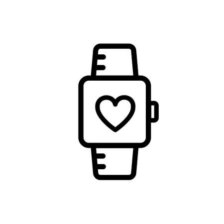 Pulsometer line icon. Health, pulse linear icon from gym and fitness concept isolated outline sign. Vector illustration symbol element for web design and apps.のイラスト素材