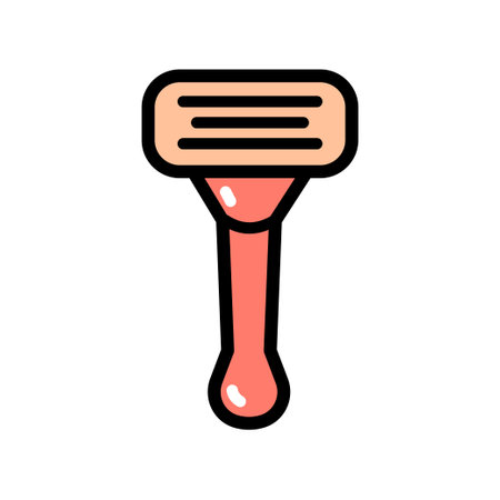 Shaving razor flat color icon. Vector illustration shaver on white background. Vector line icon accessory for shave.のイラスト素材