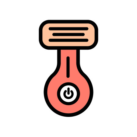 Shaving razor flat color icon. Vector illustration shaver on white background. Vector line icon accessory for shave.のイラスト素材