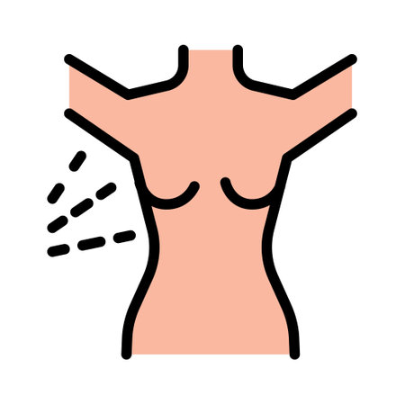 Armpits hair removal icon. Ampits hair removal vector color icon for web design isolated. Depilation line illustration. Contour symbol. Vector isolated linear drawingのイラスト素材