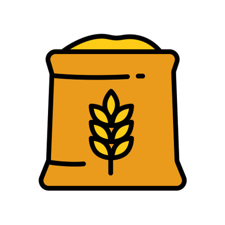 Seed bag color vector icon. Seed bag icon, flat simple element illustration from agriculture concept. Isolated on white background. Vector graphics.のイラスト素材