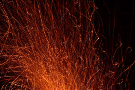 long exposure photo of fire sparklesの写真素材